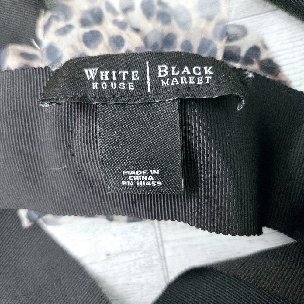 White House Black Market Sash Belt with Animal Print Flower Rosette - Picture 6 of 6